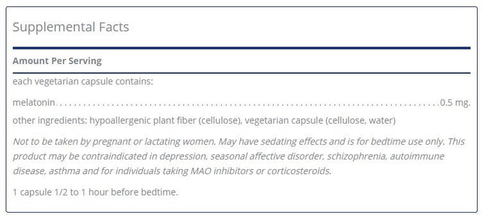 Melatonin .5mg 180 capsules by Pure Encapsulations