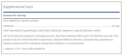 Melatonin .5mg 180 capsules by Pure Encapsulations