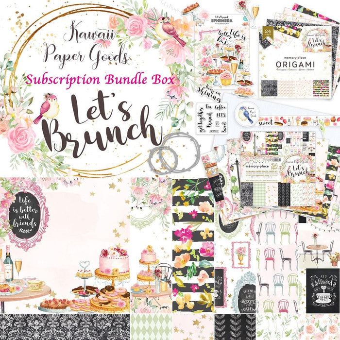 Memory Place - Kawaii Paper Goods Bundle Box - Let's Brunch. Made in Japan. Available at Embellish Away located in Bowmanville Ontario Canada.