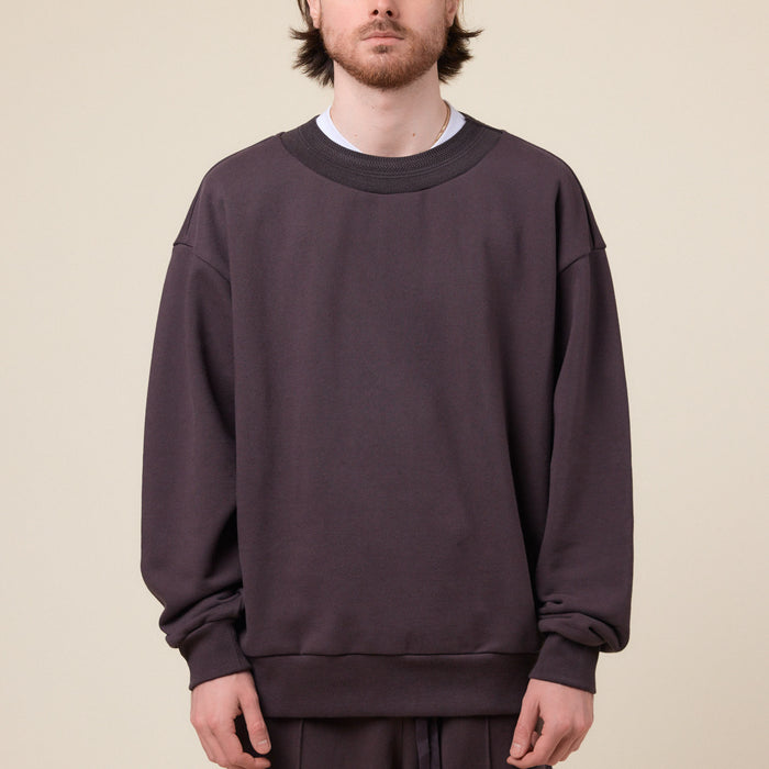 Merely Made - Premium Jacquard Wide Rib Sweatshirt - Hickory Brown