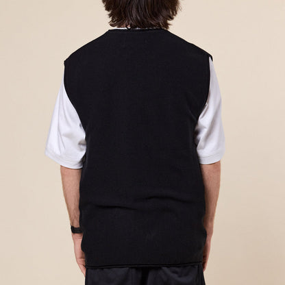 Merely Made - Premium Wide Sleeveless Knit Sweater - Asphalt Black