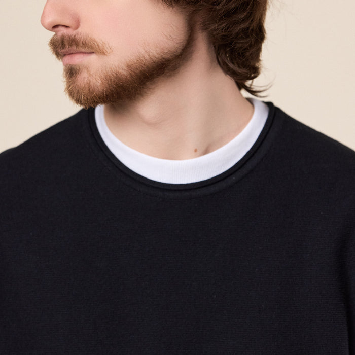Merely Made - Premium Wide Sleeveless Knit Sweater - Asphalt Black
