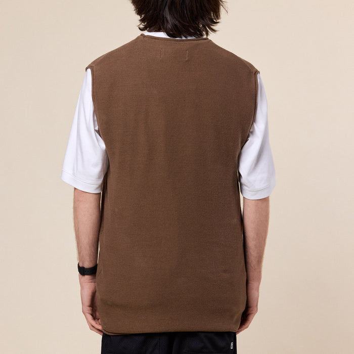 Merely Made - Premium Wide Sleeveless Knit Sweater - Caramel Brown
