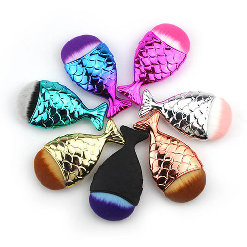 Mermaid Foundation Makeup Brush Color Fishtail Plating EELHOE COSMETICS
