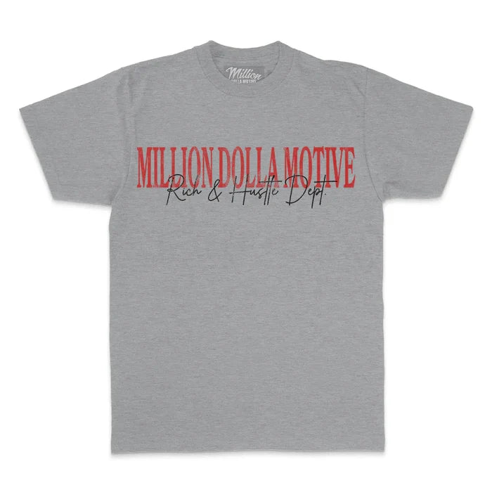 MILLION DOLLA MOTIVE TEE - HUSTLE INVEST LIVE - HEATHER GREY