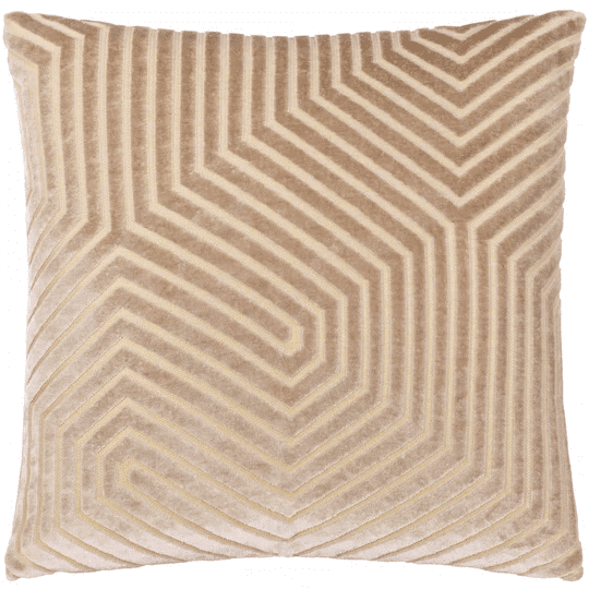 Milly Mink Velvet Geometric Feather Filled Cushion - 45x45cm Textiles