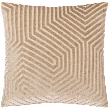 Milly Mink Velvet Geometric Feather Filled Cushion - 45x45cm Textiles
