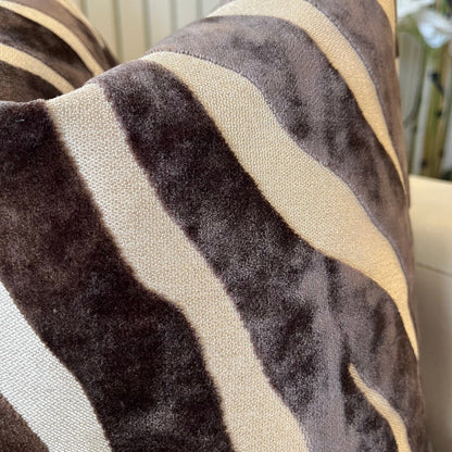 Mimi Brown & Cream Zebra Print Cushion - 43x43cm Textiles
