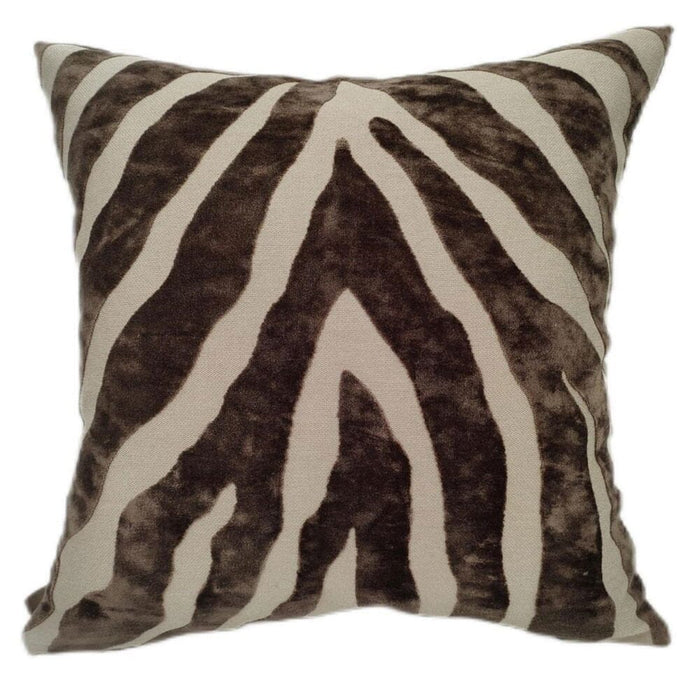 Mimi Brown & Cream Zebra Print Cushion - 43x43cm Textiles