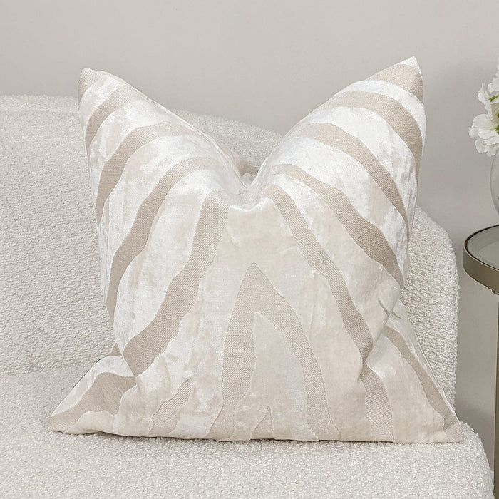 Mimi Ivory Zebra Print Cushion - 43x43cm Textiles