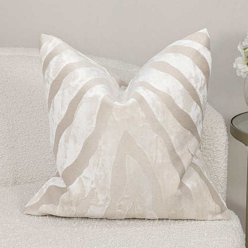 Mimi Ivory Zebra Print Cushion - 43x43cm Textiles