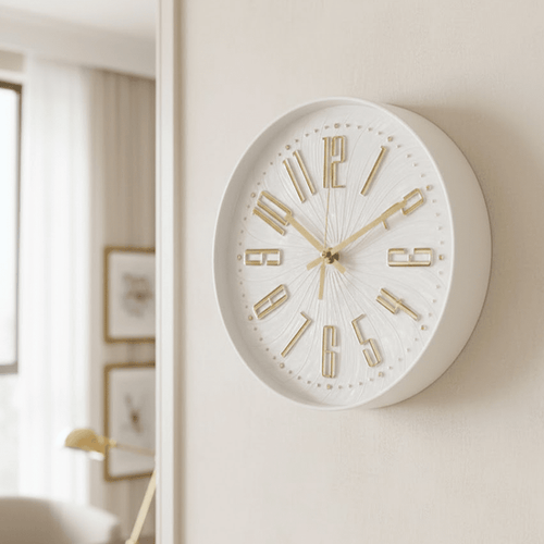 Mincio Cream & Gold Clock Accessories