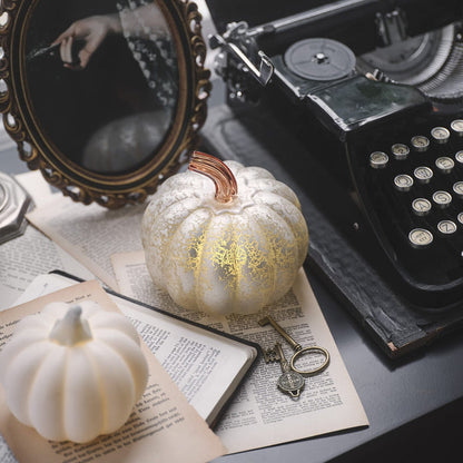 Mini Light Up Ceramic Pumpkin Trio