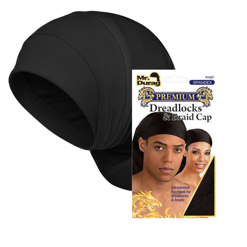 Mr. Durag Deluxe Dreadlocks And Braid Cap, 1 Count, Black