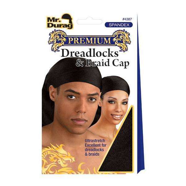 Mr. Durag Deluxe Dreadlocks And Braid Cap, 1 Count, Black