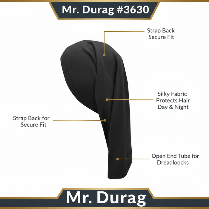 Mr. Durag Dreadlocks Tube With Strap, 1 Count, Black