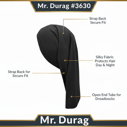 Mr. Durag Dreadlocks Tube With Strap, 1 Count, Black