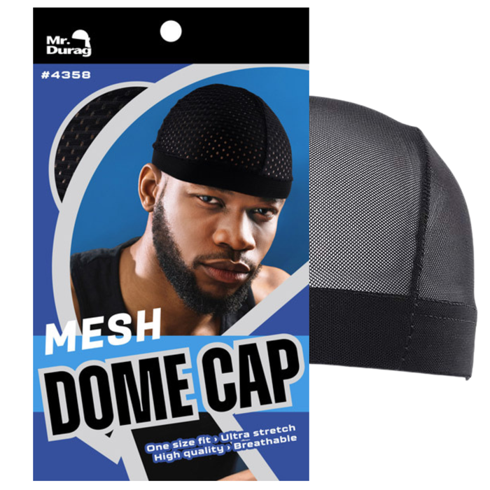 Mr. Durag Mesh Dome Cap, 1 Count, Black