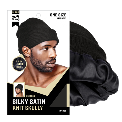 Mr. Durag Silky Satin Knit Skully, 1 Count, Black
