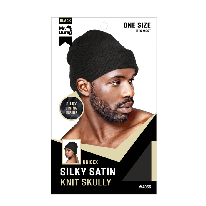 Mr. Durag Silky Satin Knit Skully, 1 Count, Black