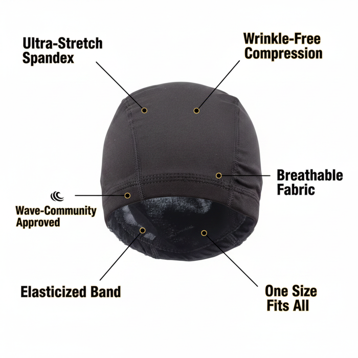 Mr. Durag Spandex Dome Cap, 1 Count, Black