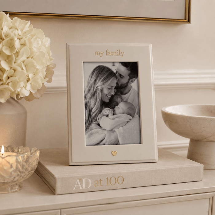 'My Family' Cream & Gold Photo Frame Accessories