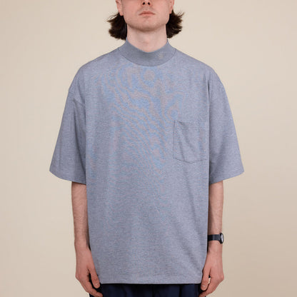 Nanamica - Coolmax Mockneck T-Shirt - Heather Grey