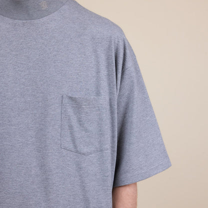 Nanamica - Coolmax Mockneck T-Shirt - Heather Grey