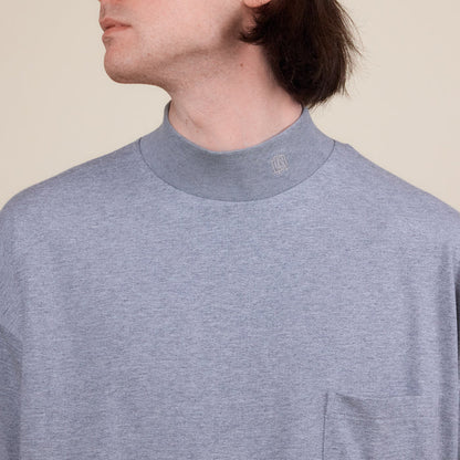 Nanamica - Coolmax Mockneck T-Shirt - Heather Grey