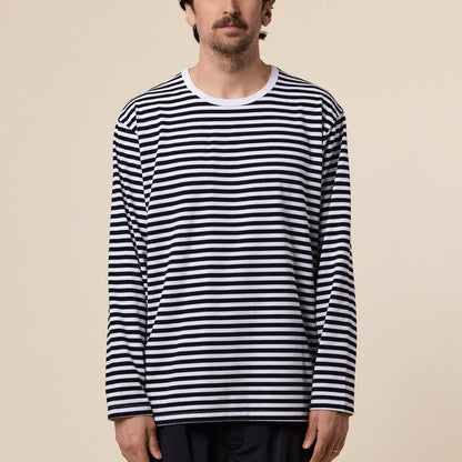 Nanamica - COOLMAX Stripe Jersey Longsleeve Tee - Black/White
