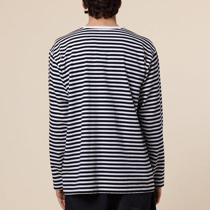 Nanamica - COOLMAX Stripe Jersey Longsleeve Tee - Black/White