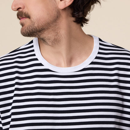 Nanamica - COOLMAX Stripe Jersey Longsleeve Tee - Black/White