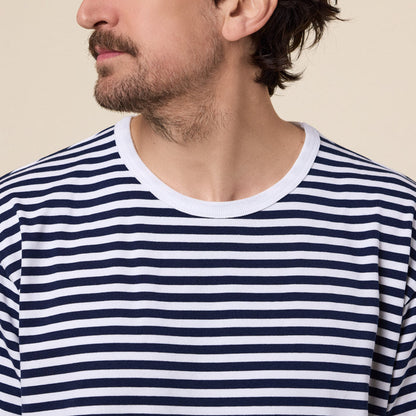 Nanamica - COOLMAX Stripe Jersey Tee - Navy/White