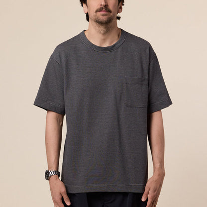 Nanamica - Micro Stripe Pocket Tee - Black/Grey
