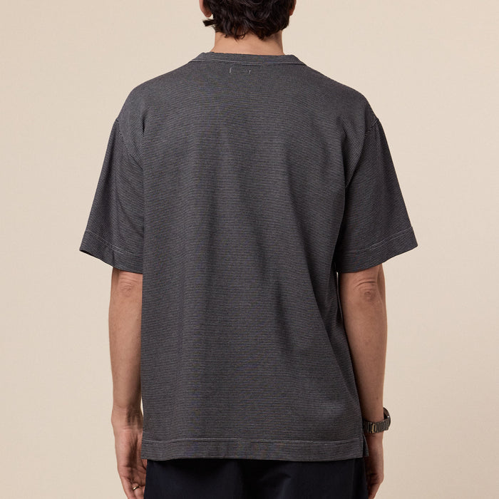 Nanamica - Micro Stripe Pocket Tee - Black/Grey