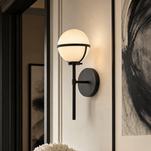 Nancy Black Orb Detail Wall Light Lighting