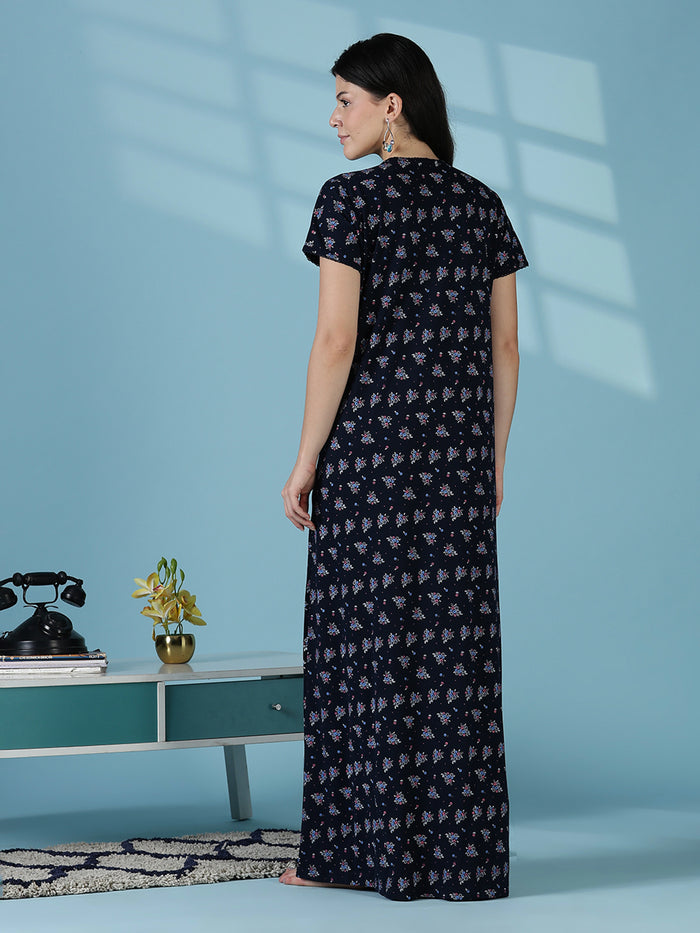 Navy cotton blend soft daily wear nightwear for women