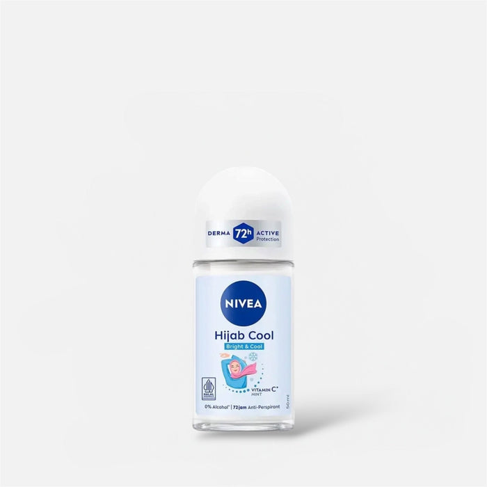 Nivea Hijab Cool Bright & Cool Vitamin C & Mint Deodorant Roll On 50ml مزيل عرق نيفيا حجاب كول برايت آند كول بفيتامين سي والنعناع، رول أون - Princess Cosmetics Qatar