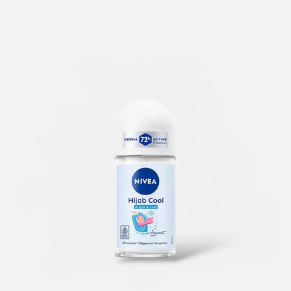 Nivea Hijab Cool Bright & Cool Vitamin C & Mint Deodorant Roll On 50ml مزيل عرق نيفيا حجاب كول برايت آند كول بفيتامين سي والنعناع، رول أون - Princess Cosmetics Qatar