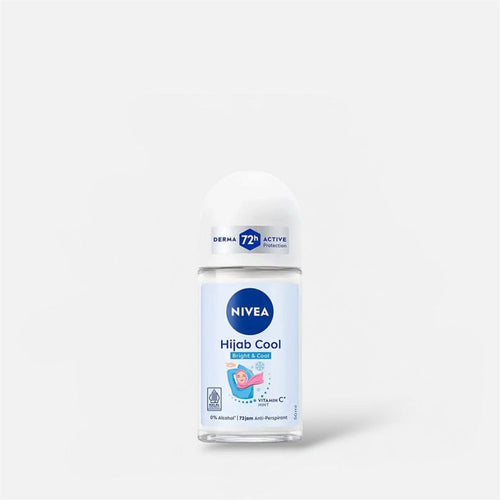 Nivea Hijab Cool Bright & Cool Vitamin C & Mint Deodorant Roll On 50ml مزيل عرق نيفيا حجاب كول برايت آند كول بفيتامين سي والنعناع، رول أون - Princess Cosmetics Qatar
