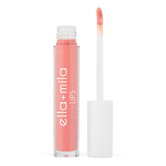 No More Games peach coral lip gloss tube with applicator wand – ella+mila Lips