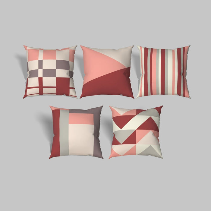 Nooks|Cushion|Cover|with|Premium|Ocean|Cushion|Fillers|Maroon-Ocean|Blue|Set|of|5|
