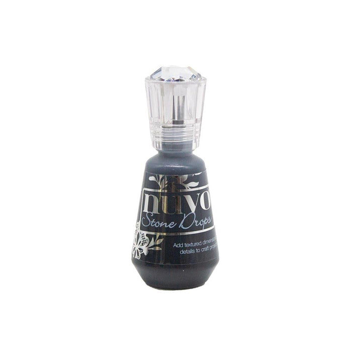 Nuvo - Stone Drops - 1.5oz - Inkwell Black. Get rustic with the Nuvo Stone Drops - uniquely designed to create the self leveling drop with a rough stone-like finish. Available at Embellish Away located in Bowmanville Ontario Canada.