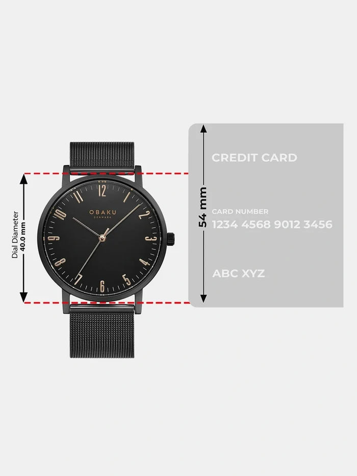 Obaku Round Black Dial Analog Watch With Metal Strap - V248GXBBMB