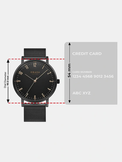 Obaku Round Black Dial Analog Watch With Metal Strap - V248GXBBMB
