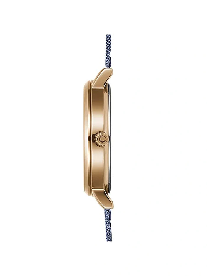 Obaku Round Blue Dial Analog Watch With Metal Strap - V248GHVLML