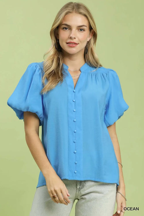 Ocean Puff Sleeve Top