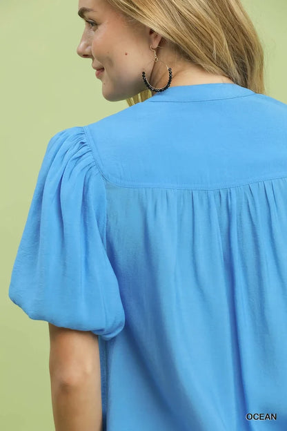 Ocean Puff Sleeve Top