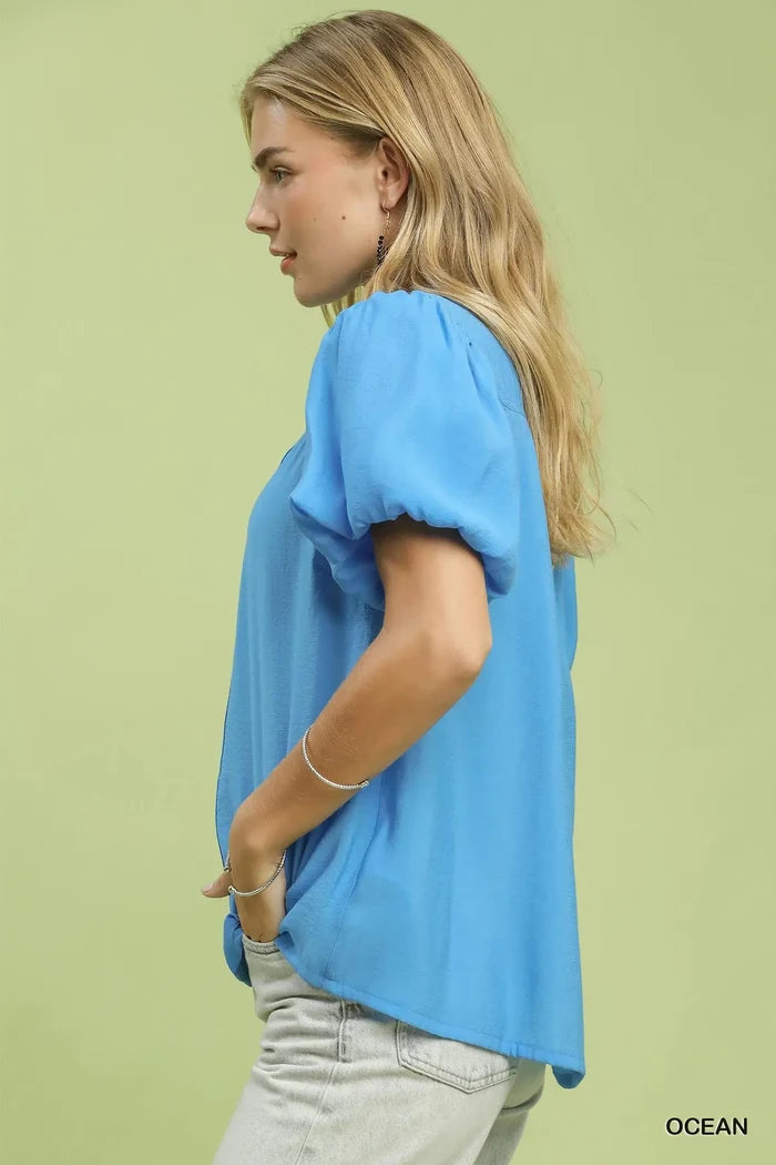 Ocean Puff Sleeve Top