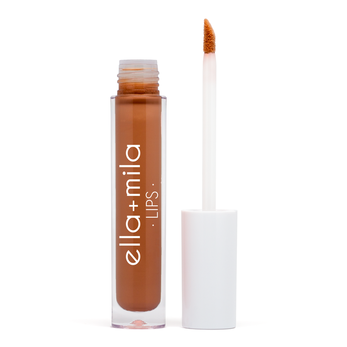 Oh Deer caramel brown lip gloss tube with applicator wand – ella+mila Lips